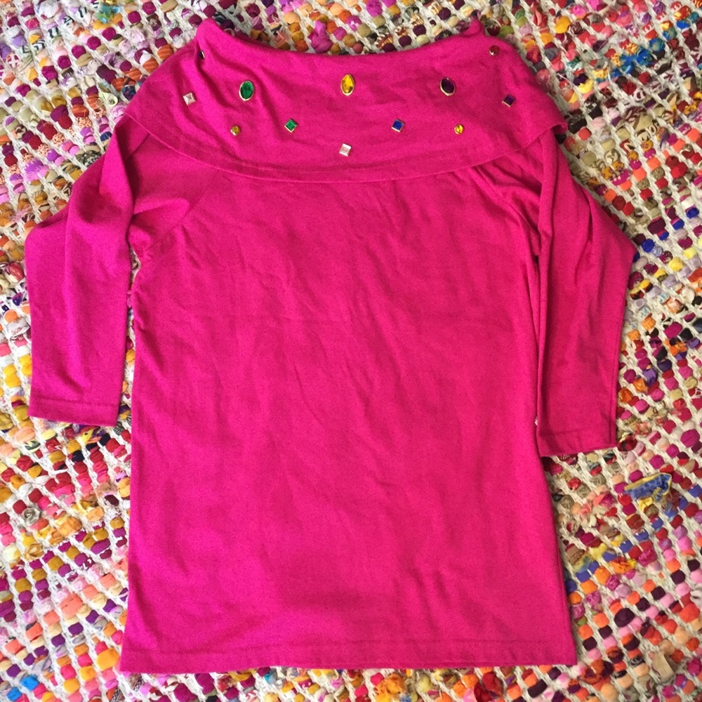 80s Jeweled Pink Tunic - Picture 4 of 10